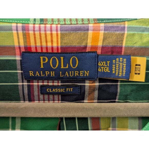 NWOT Polo Ralph Lauren Mens 4XLT Classic Fit Multicolor Plaid Button-Down Shirt - Picture 3 of 6